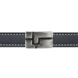 Bracelet cuir Château bombé en argent