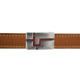 Bracelet cuir Château bombé en argent