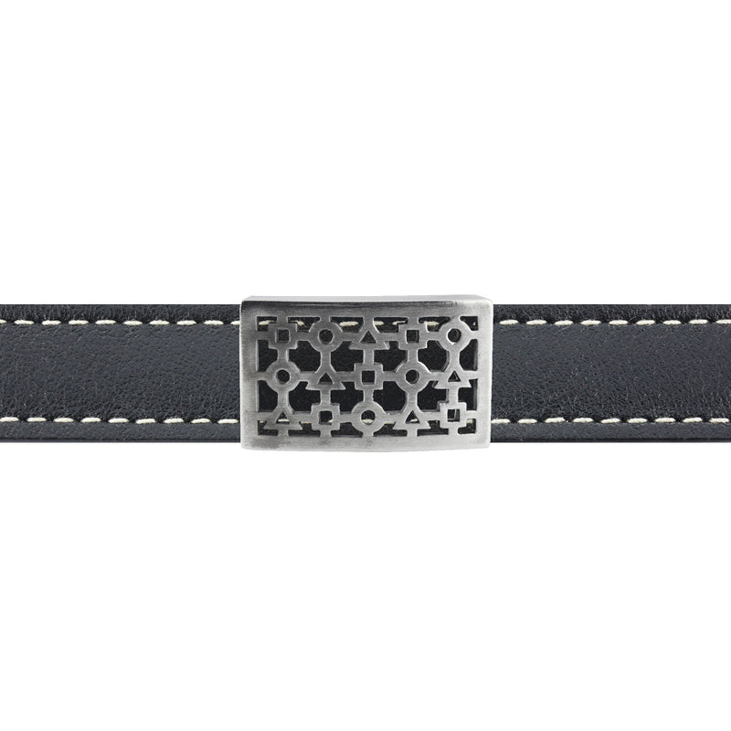 Leather bracelet Alchimie Eternal in silver