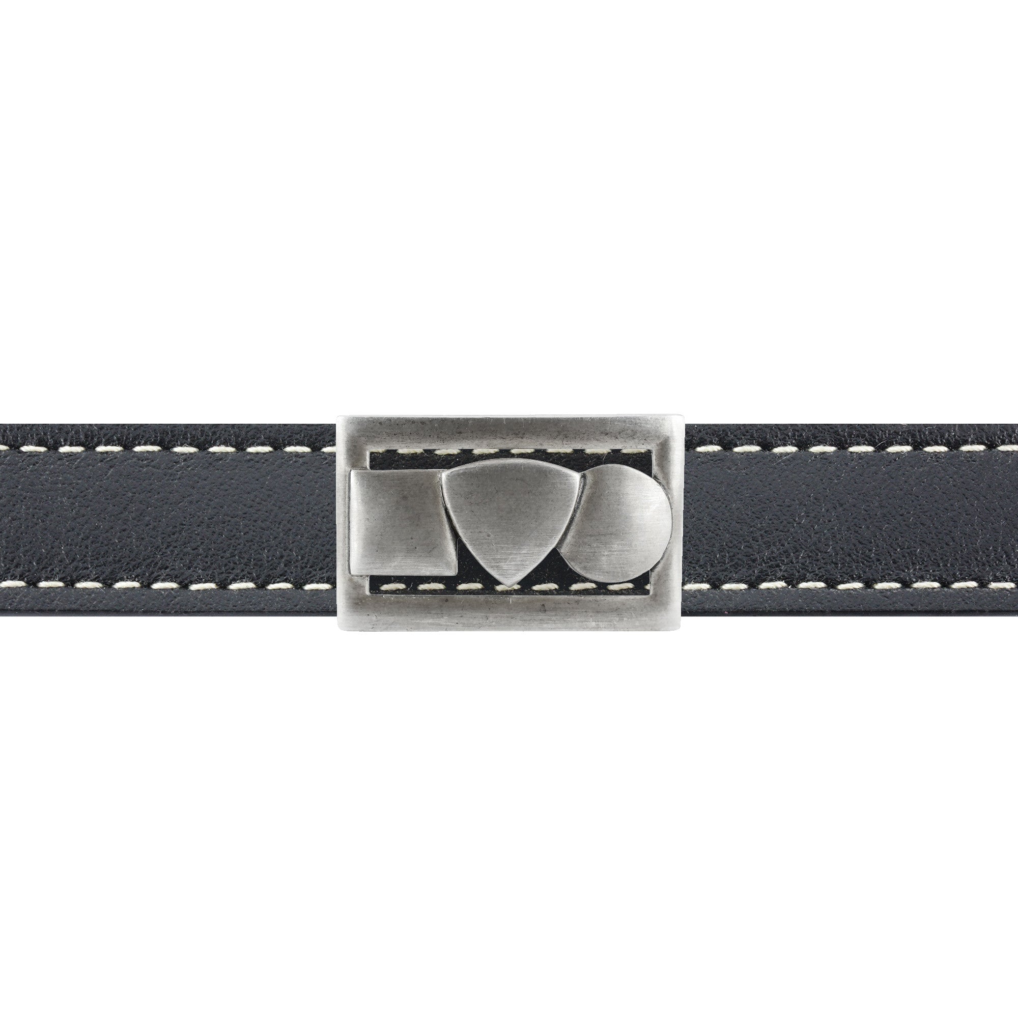 Bracelet cuir Trilogie en argent