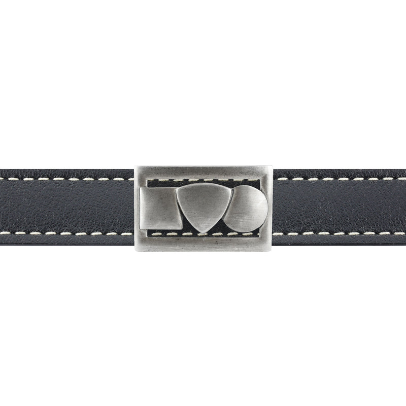 Bracelet cuir Trilogie en argent