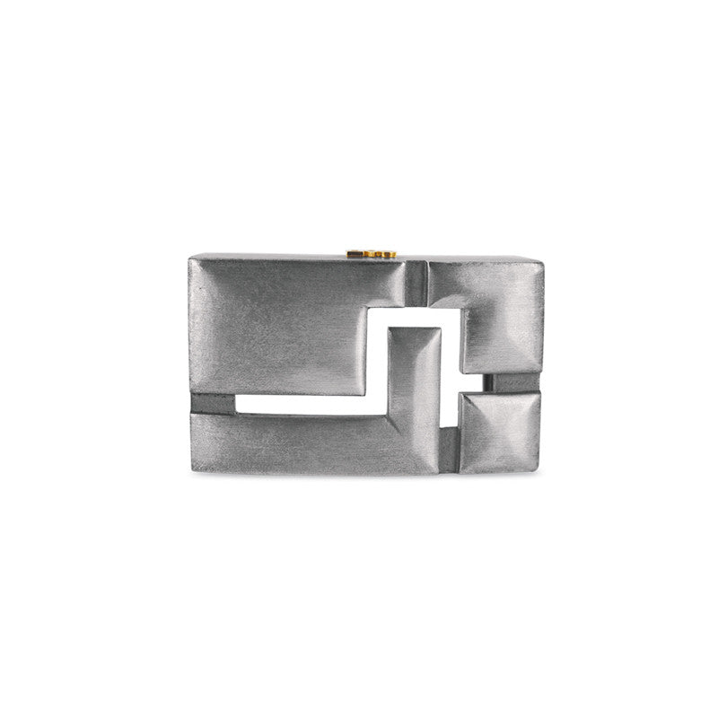 Boucle de ceinture Château bombé en argent