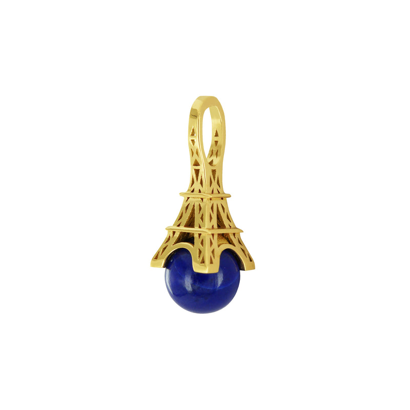 French Kiss gold pendant with Lapis Lazuli pearl