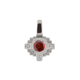 Pendentif Esther Saphir rouge 3 mm et diamants