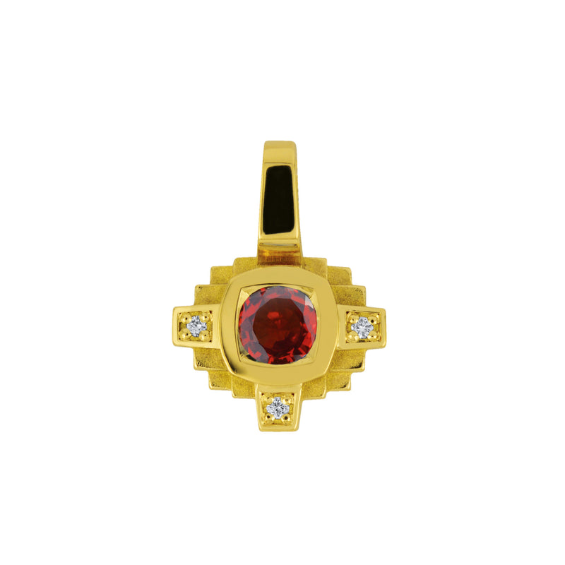 Pendentif Esther Saphir rouge 3 mm et diamants