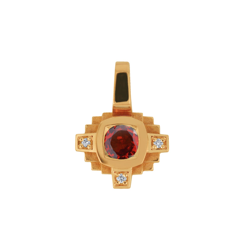 Pendentif Esther Saphir rouge 3 mm et diamants