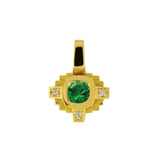 Pendentif Esther Tsavorite verte 3 mm et diamants