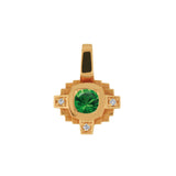Pendentif Esther Tsavorite verte 3 mm et diamants