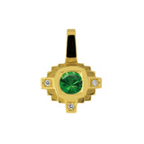 Pendentif Esther Tsavorite verte 4 mm et diamants