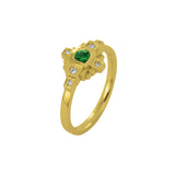 Bague Esther Tsavorite verte 3 mm et diamants