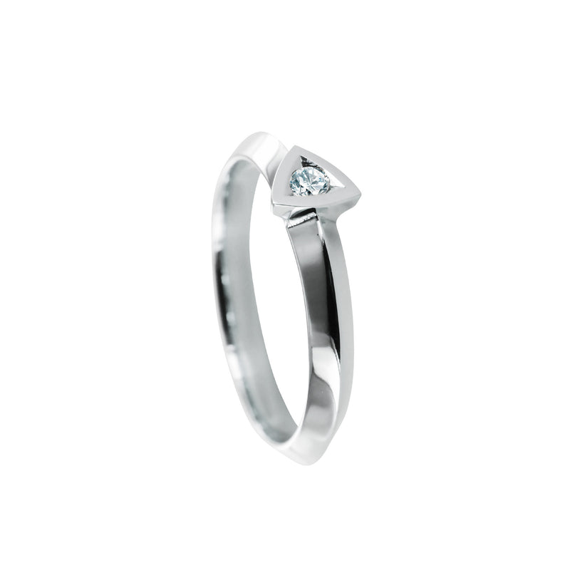 Bague Solitaire Alchimie triangle en or diamant 0,07 ct