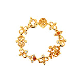 Bracelet Marelie baroque en or jaune avec saphirs orangées et diamants