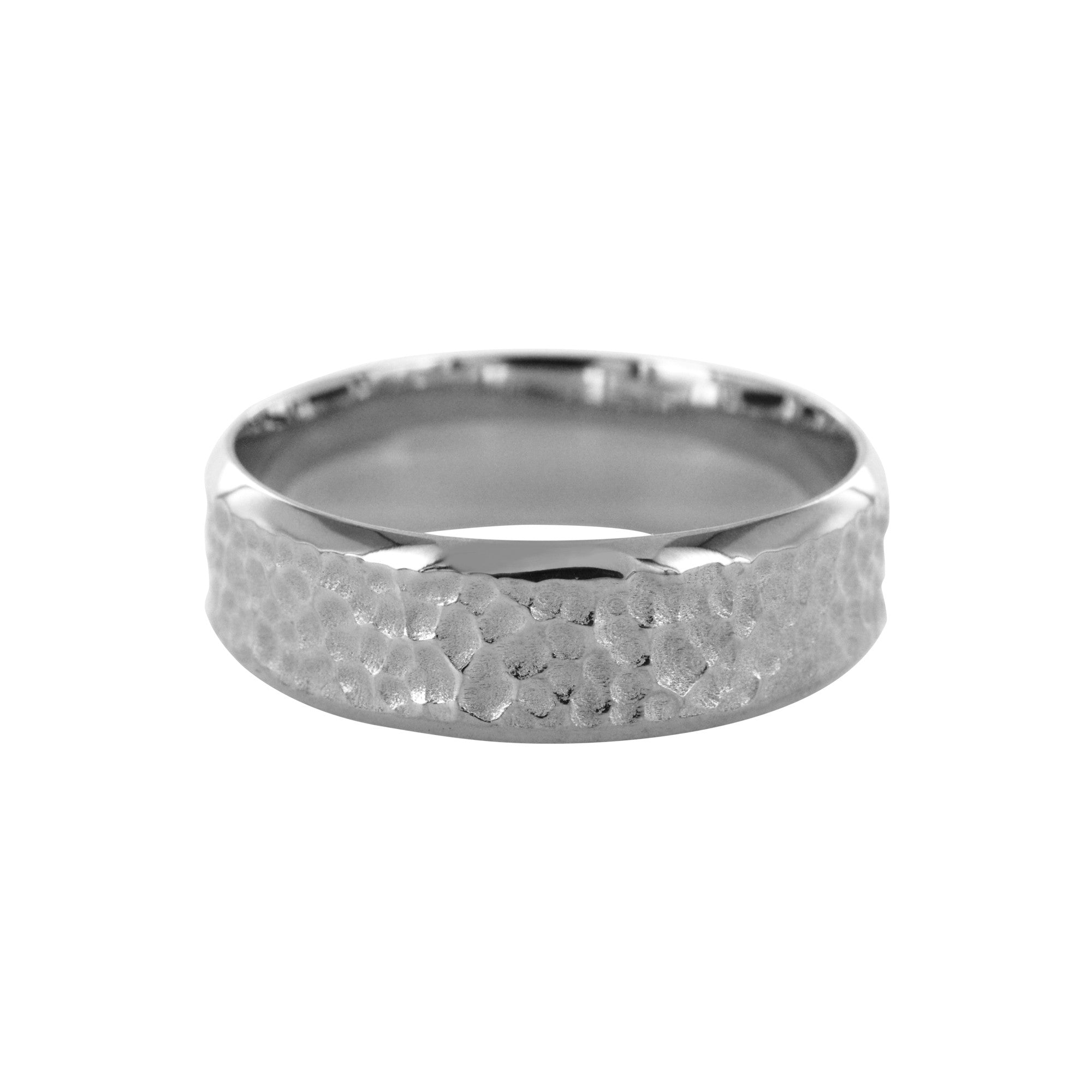 wedding ring Hammered 7 mm