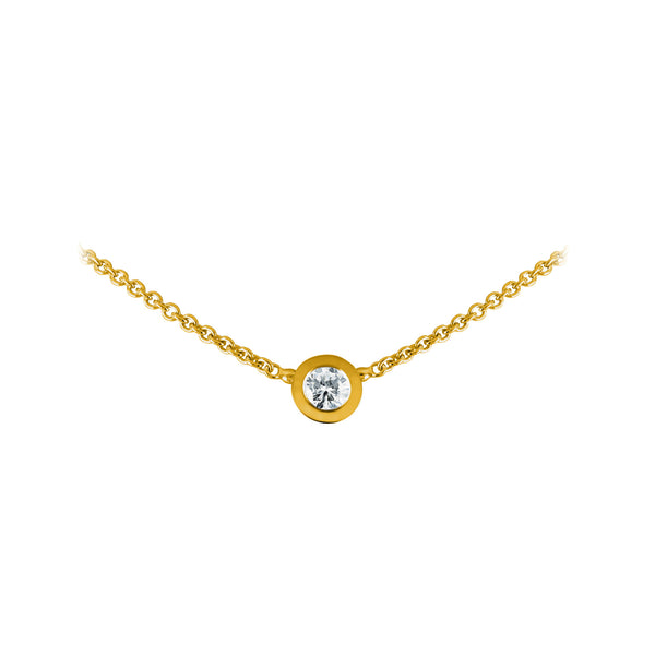 Pendentif Simplicité rond en or et diamant