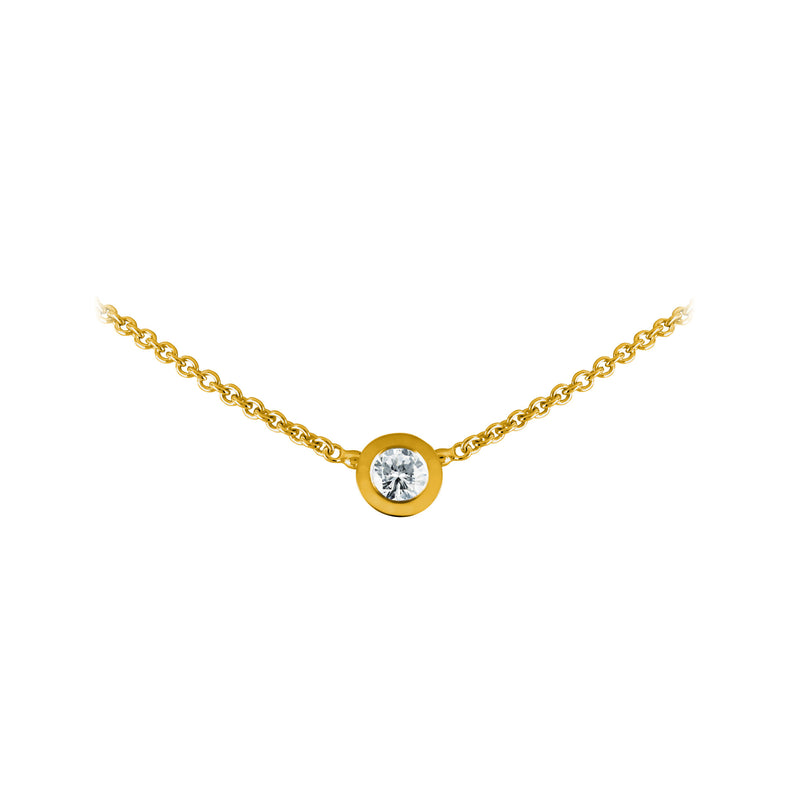 Pendentif Simplicité rond en or et diamant