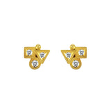 Boucles d'oreilles Cubisme Trilogie diamants en or