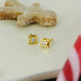 Boucles d'oreilles My Little White Stone or et diamants