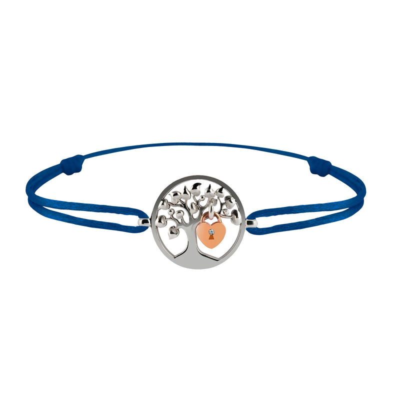 Bracelet enfant cordon personnalisé - médaille ronde - Argent