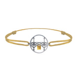 Lock and Love Tournaire round silver bracelet lovers' bridge in gold with a diamond