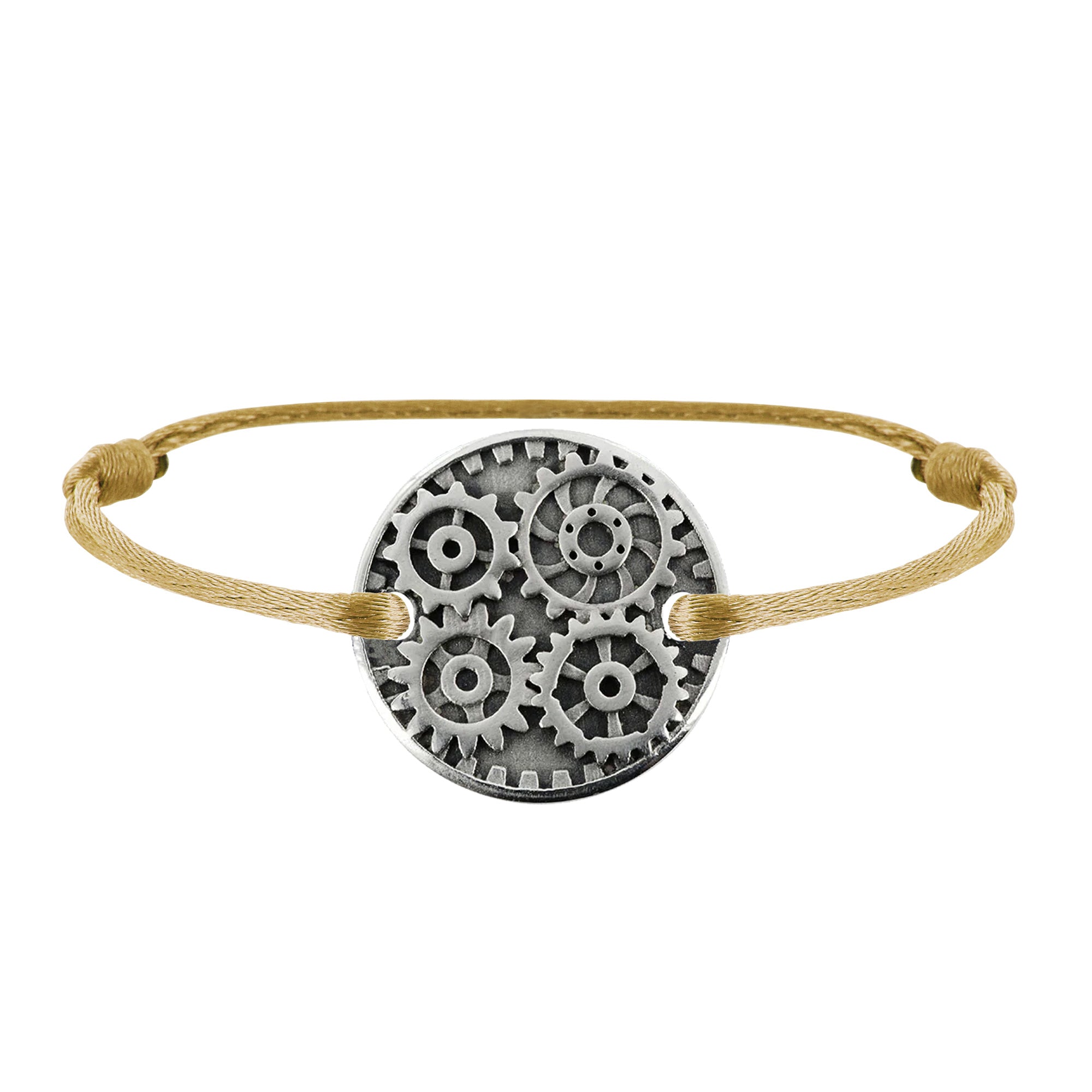 Bracelet lien Engrenages en argent