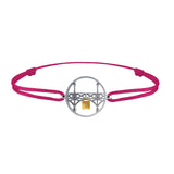 Lock and Love Tournaire round silver bracelet lovers' bridge in gold with a diamond