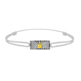 Bracelet grille argent  Lock and Love Tournaire & cadenas engrenage en or avec un diamant