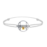 Lock and Love Tournaire round silver bracelet lovers' bridge in gold with a diamond