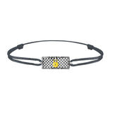 Bracelet grille argent  Lock and Love Tournaire & cadenas engrenage en or avec un diamant