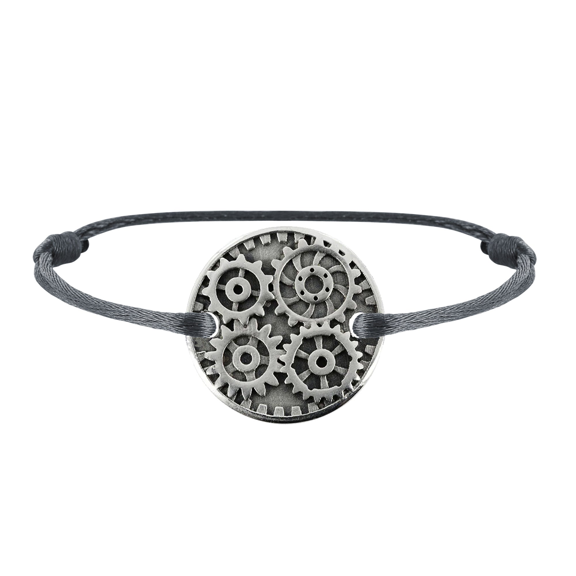 Bracelet lien Engrenages en argent