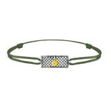 Bracelet grille argent  Lock and Love Tournaire & cadenas engrenage en or avec un diamant