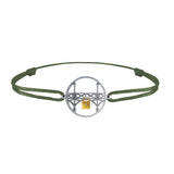 Lock and Love Tournaire round silver bracelet lovers' bridge in gold with a diamond