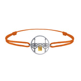 Lock and Love Tournaire round silver bracelet lovers' bridge in gold with a diamond