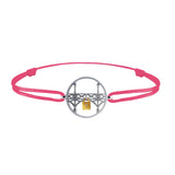 Lock and Love Tournaire round silver bracelet lovers' bridge in gold with a diamond