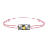 Bracelet grille argent  Lock and Love Tournaire & cadenas engrenage en or avec un diamant