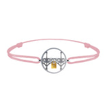 Lock and Love Tournaire round silver bracelet lovers' bridge in gold with a diamond