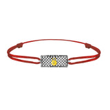 Bracelet grille argent  Lock and Love Tournaire & cadenas engrenage en or avec un diamant