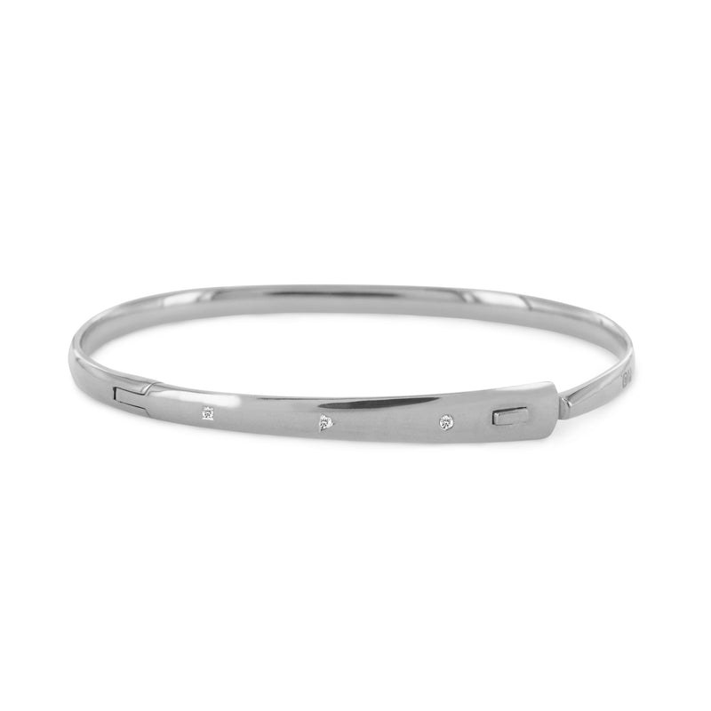 Bracelet Jonc Avenir en or et diamants 3 mm