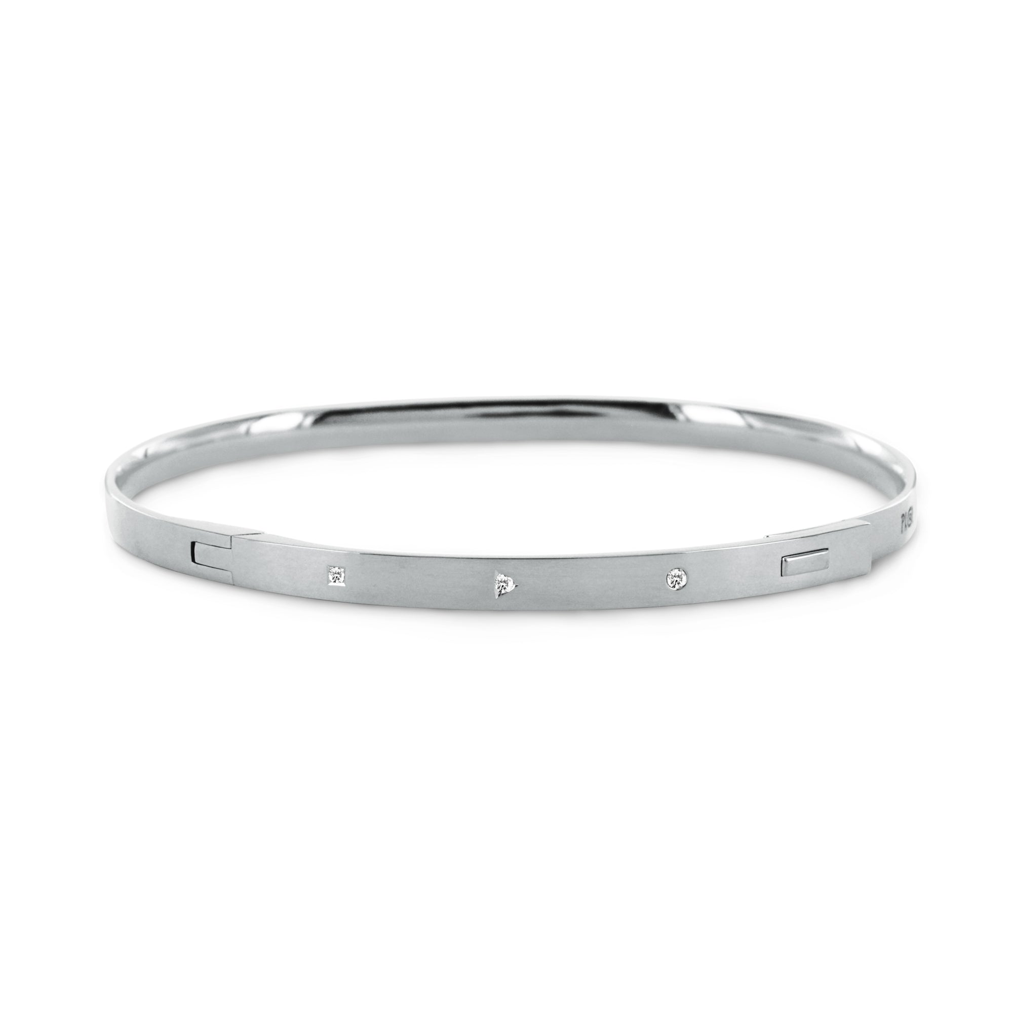 Bracelet Jonc Souvenir en or et diamants 3 mm