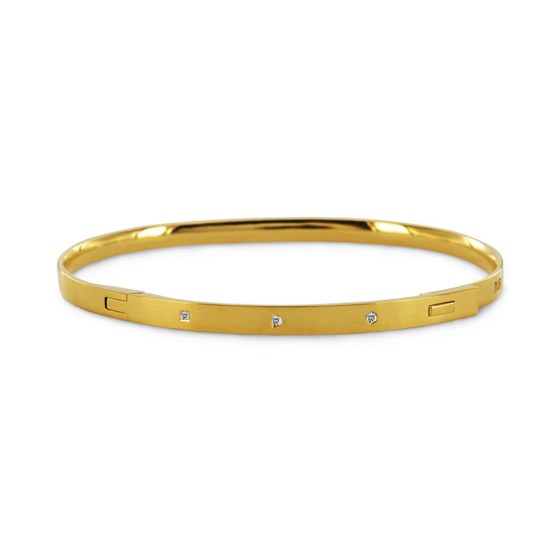 Bracelet Jonc Souvenir en or et diamants 3 mm