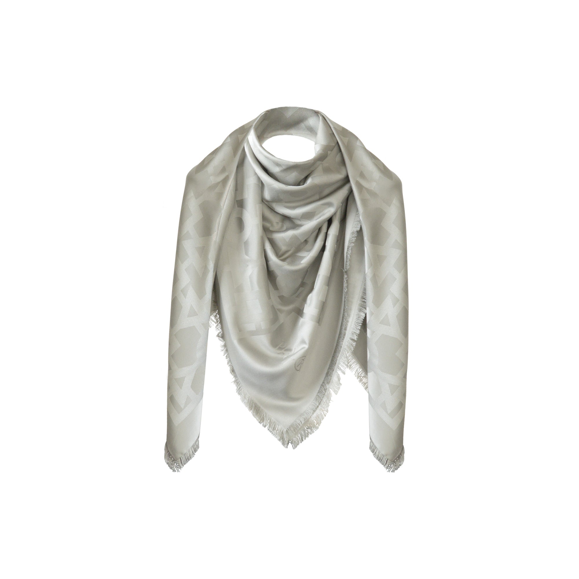 Châle Alchimie Gris 140 cm en soie