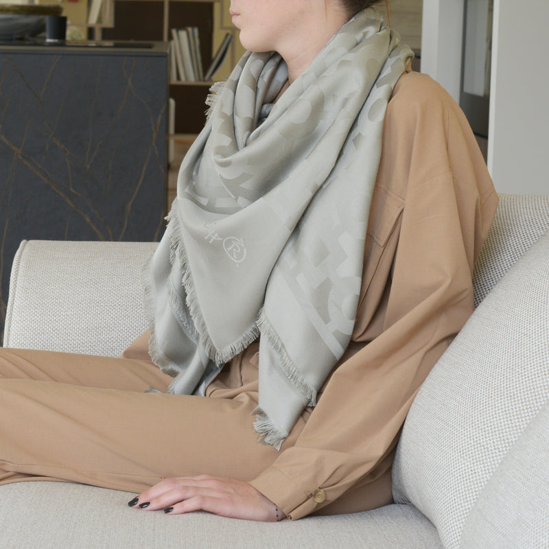 Shawl Alchimie Grey 140 cm silk