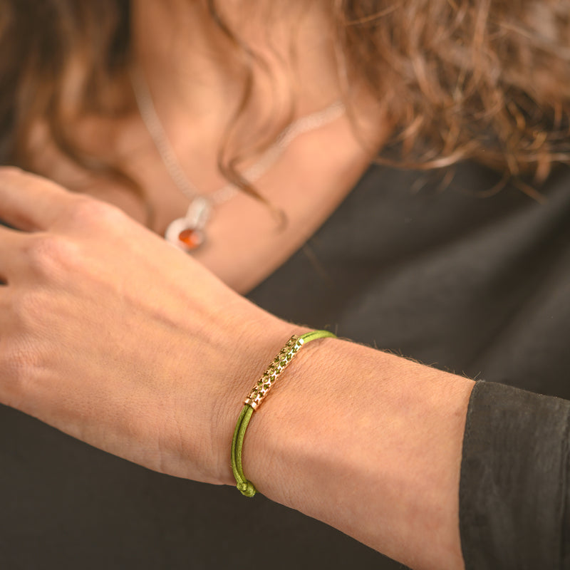 Tournaire gold tube link bracelet trilogy