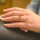 Bague French Kiss en or et Citrine orange 5 mm
