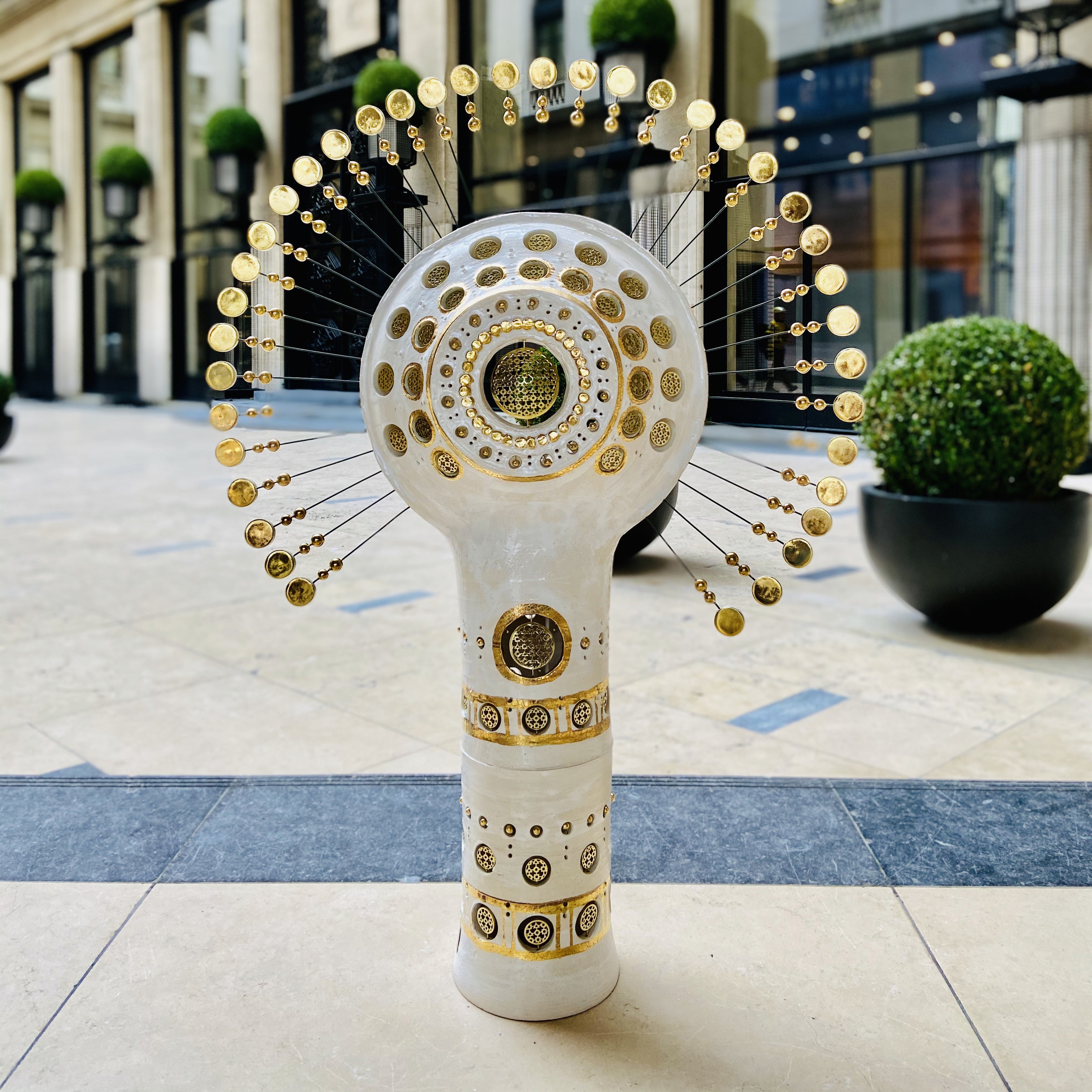 Georges Pelletier white Soleil lamp x Tournaire Décor