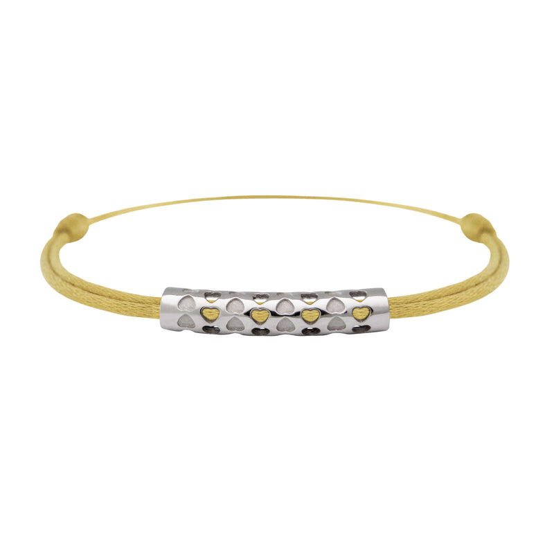 Bracelet lien Tournaire tube or cupidon cœur