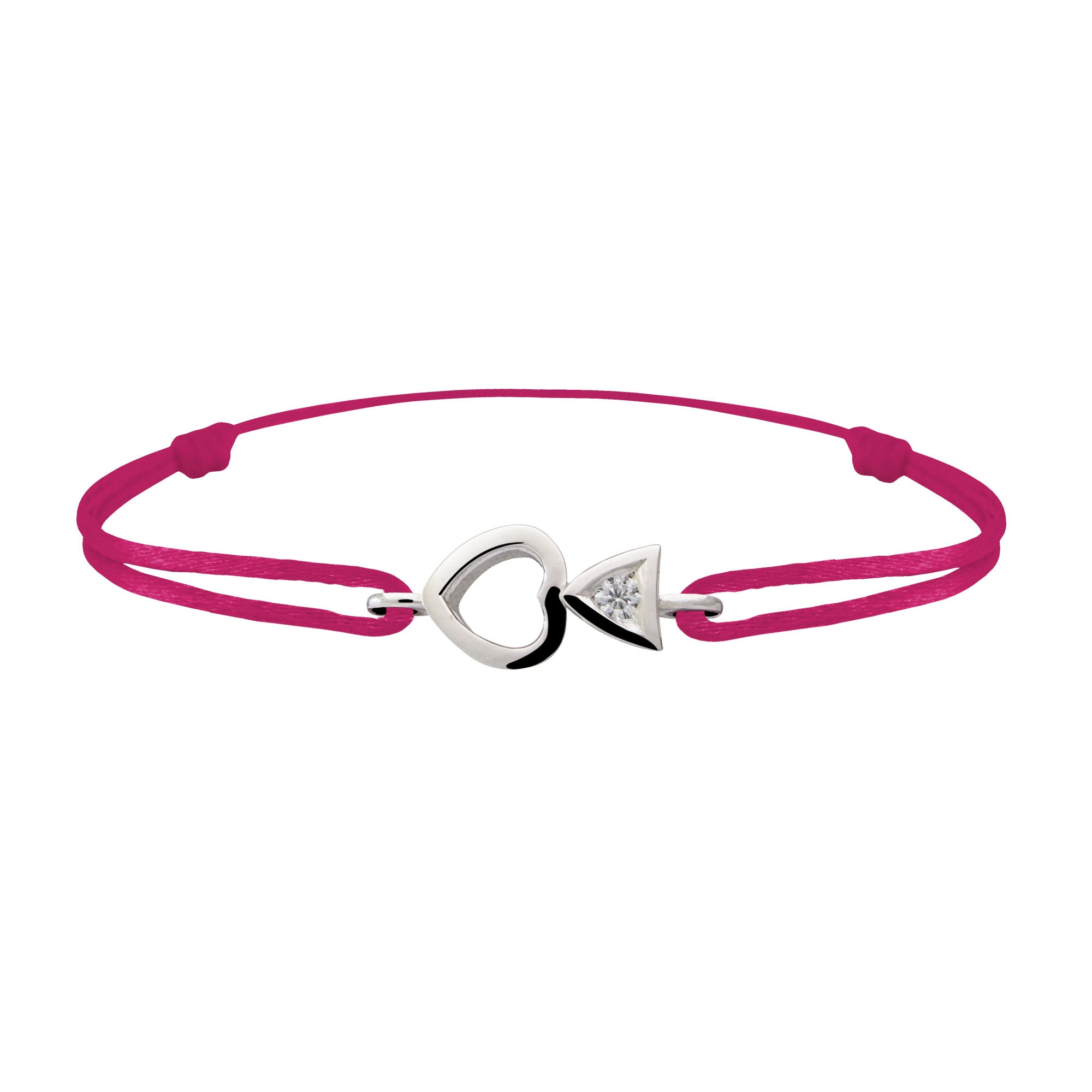 Bracelet lien Tournaire "cupidon cœur" or et diamant