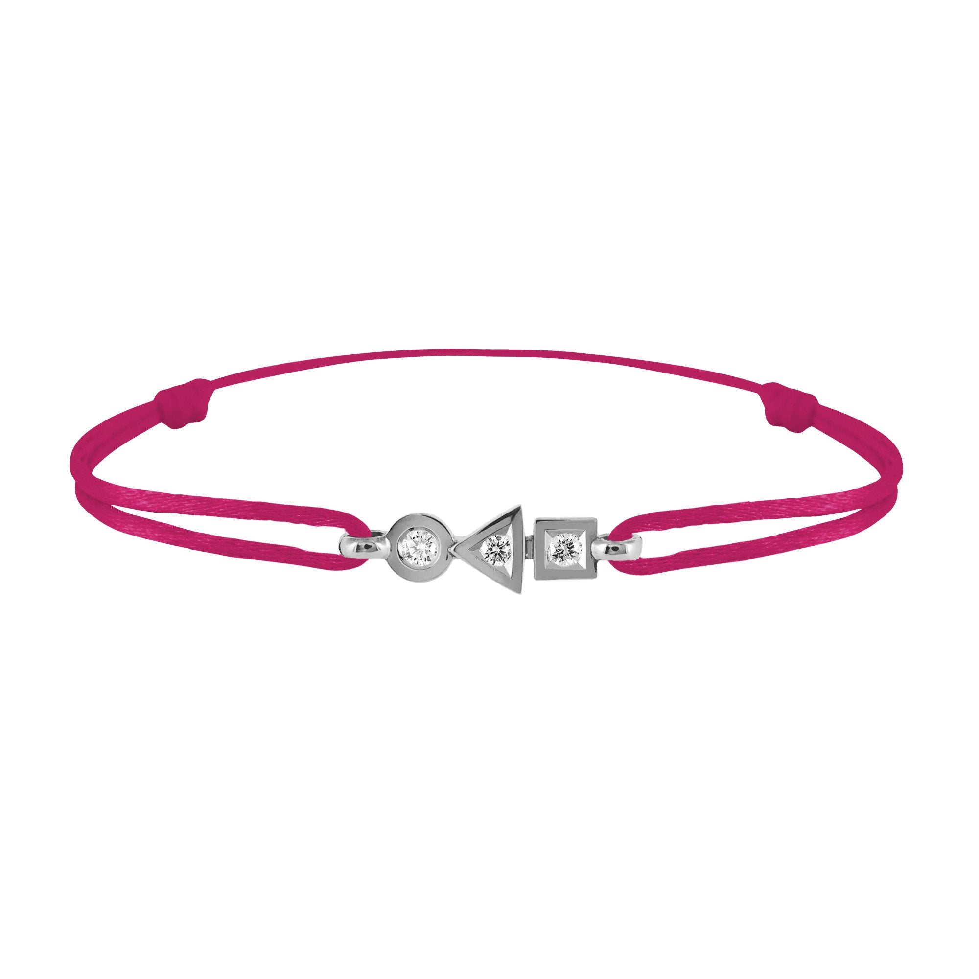 Bracelet Trilogie plein en or 3 diamants
