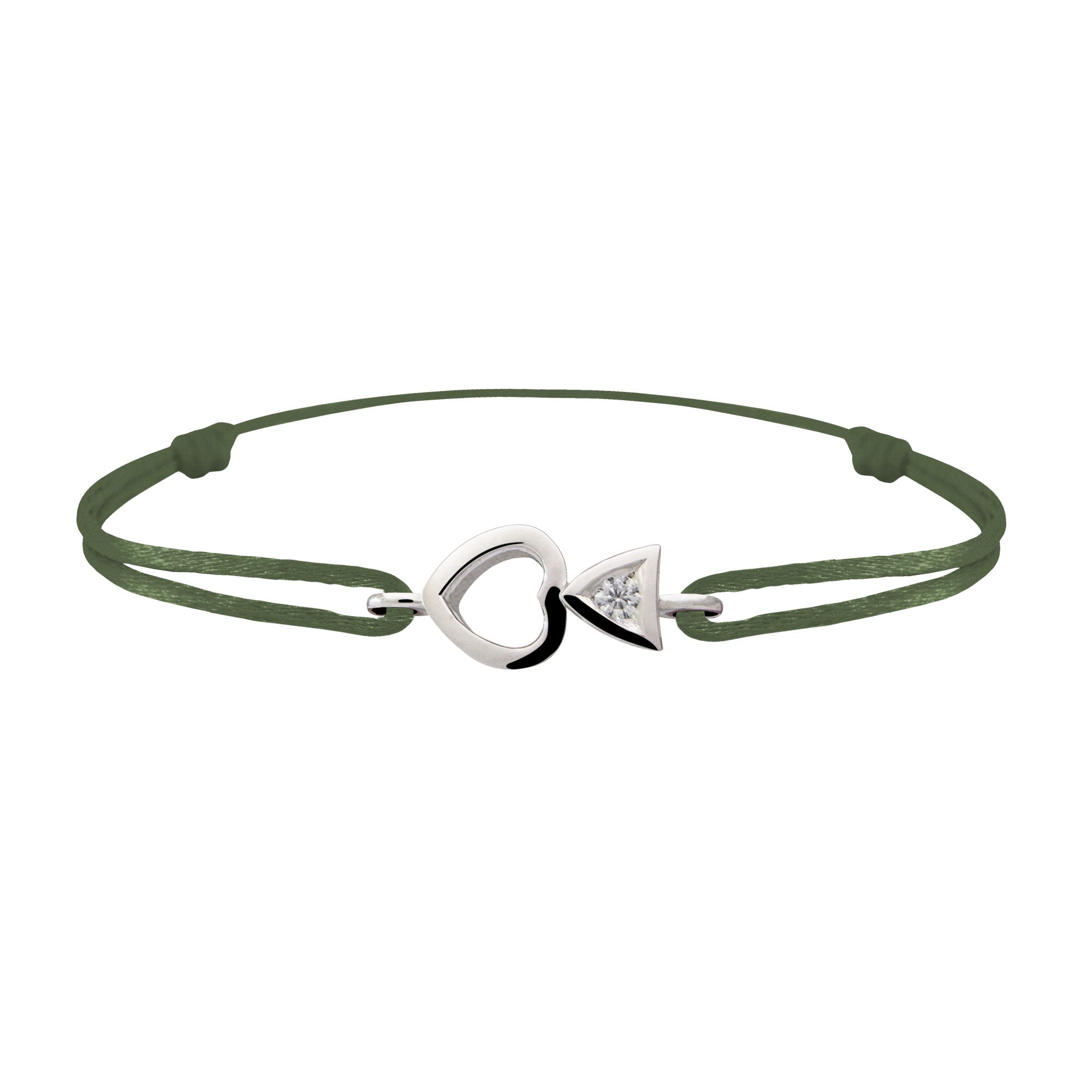 Bracelet lien Tournaire "cupidon cœur" or et diamant