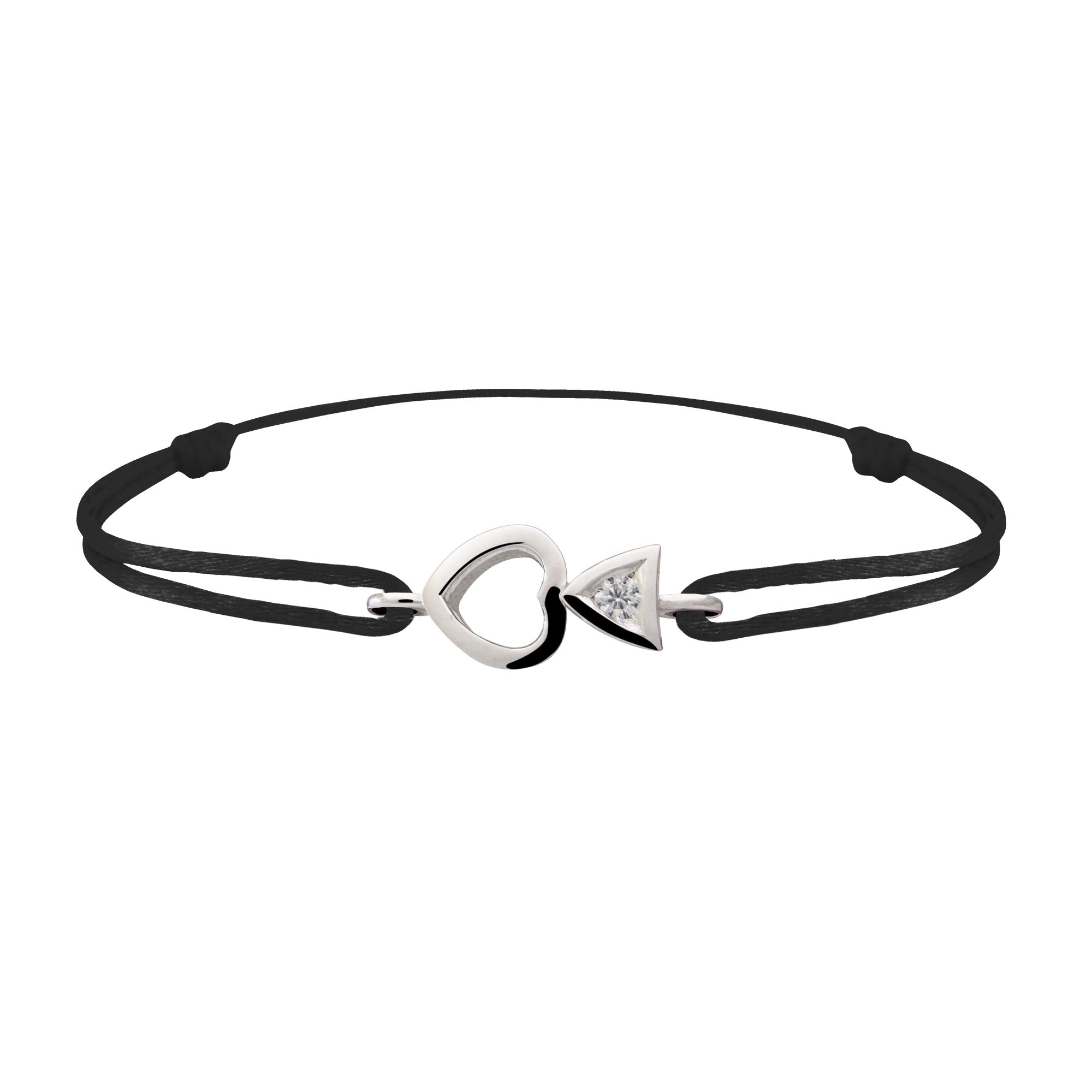 Bracelet lien Tournaire "cupidon cœur" or et diamant