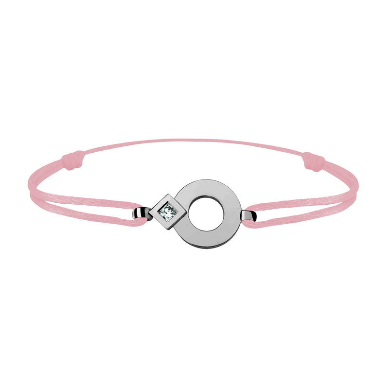 Bracelet lien Tournaire or et diamant signe éclipse rond